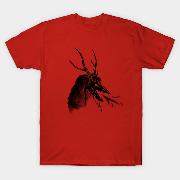 The Black Wendigo T-Shirt by Wolfano